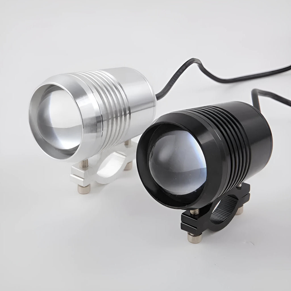 Super bright electric car headlight 15W 1200lm 6500K white light aluminium alloy housing black silver