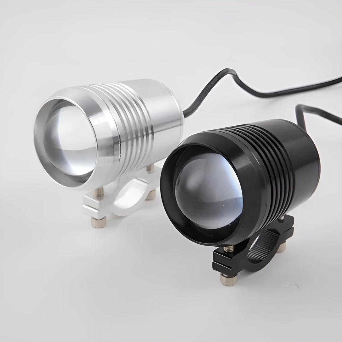 Super bright electric car headlight 15W 1200lm 6500K white light aluminium alloy housing black silver