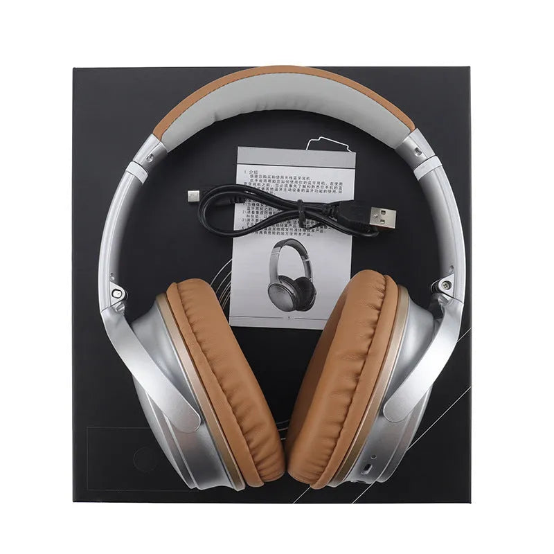 Wireless noise reduction foldable headphones in Black or Silver with Bluetooth 4.2 and 10-hour playtime