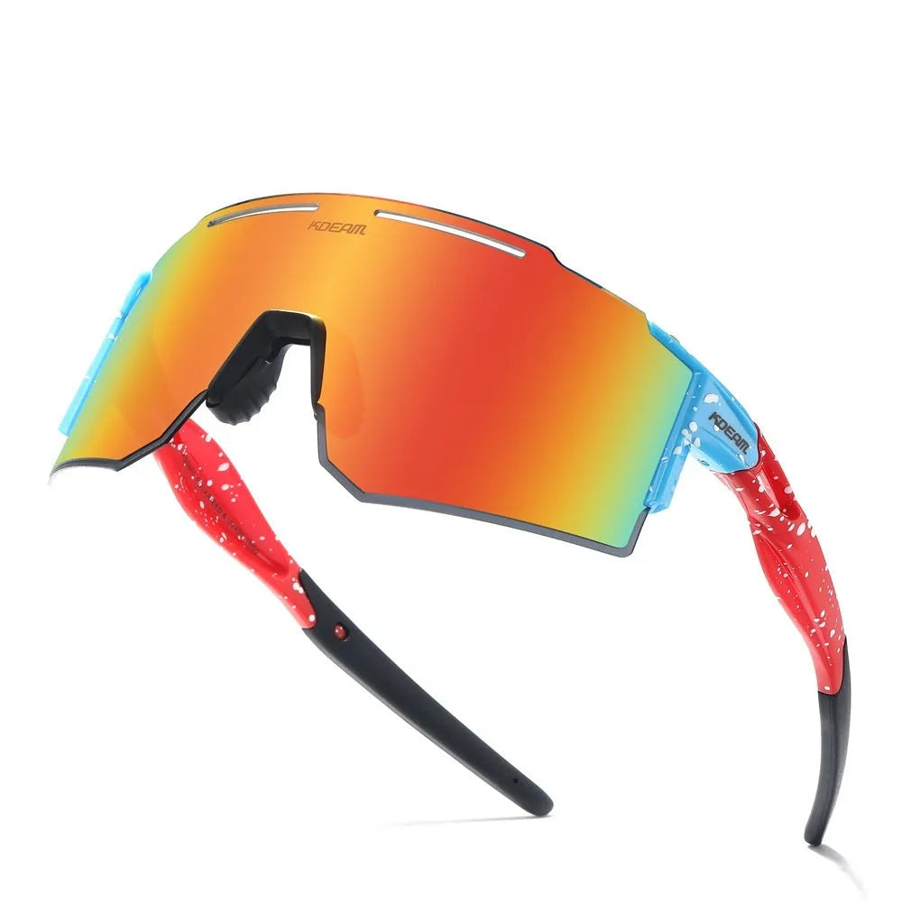 Polarized cycling sunglasses with ultralight TR90 frameless frame and colour options for sports