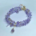 Double-row ametrine gravel crystal bracelet showing natural colour gradient and textured beads