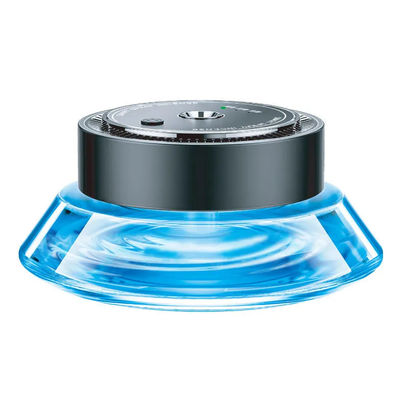 Smart spray car air freshener diffuser unit in black or green with refill bottles