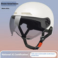 3C certified polypropylene electric motorcycle helmet shown in available colours including light pink and mocha.