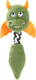 Large black plush dog toy with a cartoon shape, featuring a rope knot and measuring 44cm.