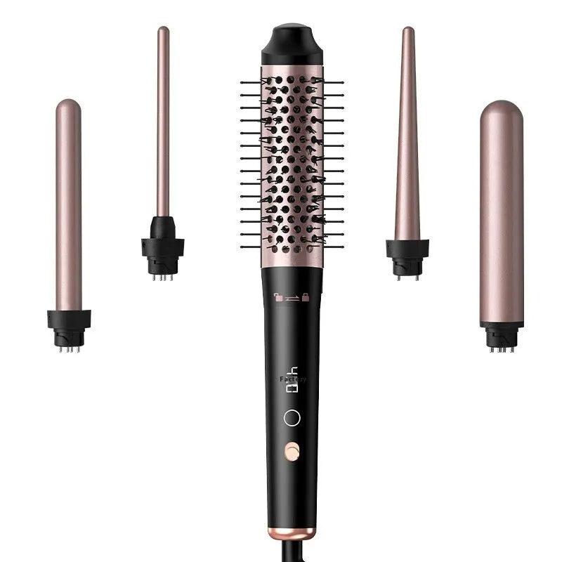 Automatic large wave hair curler with three headbands in rose gold or black colour options