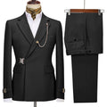 Men's fashion business casual suit in polyester, flat lapel collar, back vent, available in multiple colours
