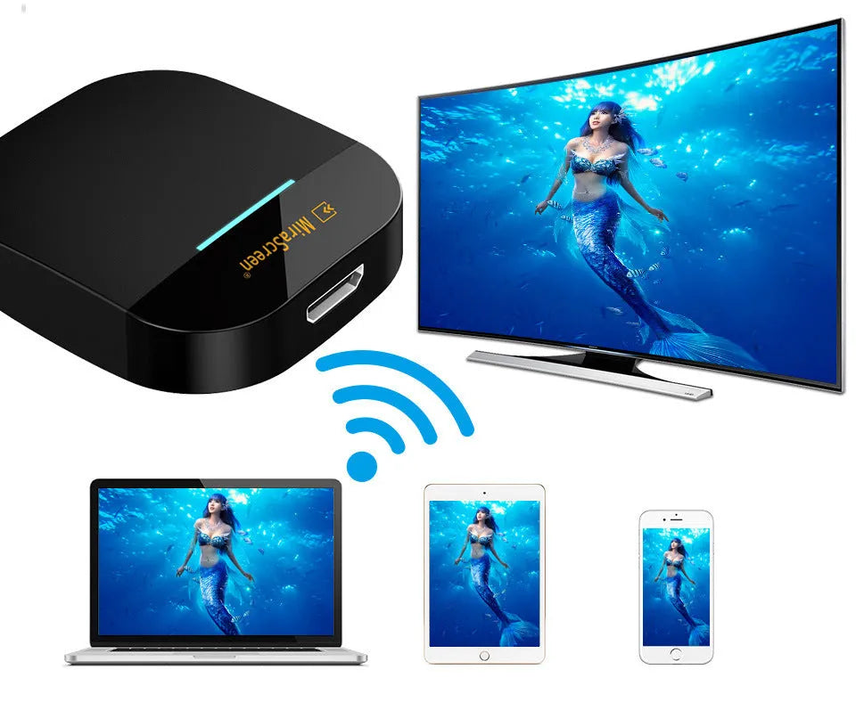 Wireless screen mirroring dongle G5 4K 5G with HDMI output and USB power cable