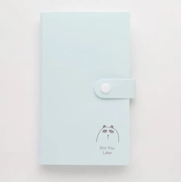 Business card holder book in PVC and PP, 190mm x 120mm, with smile logo and protective shell