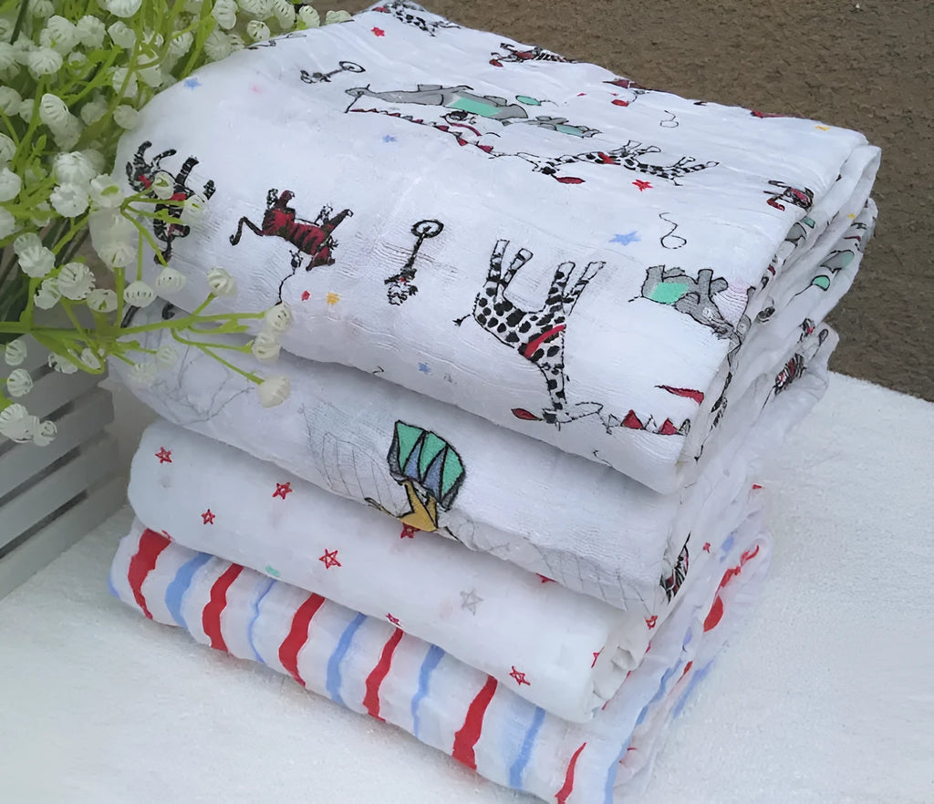Cotton gauze baby blanket 120cm x 120cm combed cotton 21x32 large grid muslin quilt