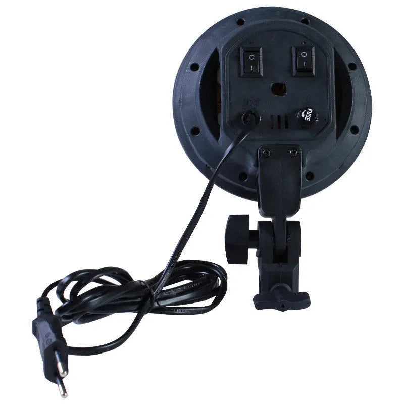Black ceramic quadruple lamp holder for studio photography with four bulb sockets
