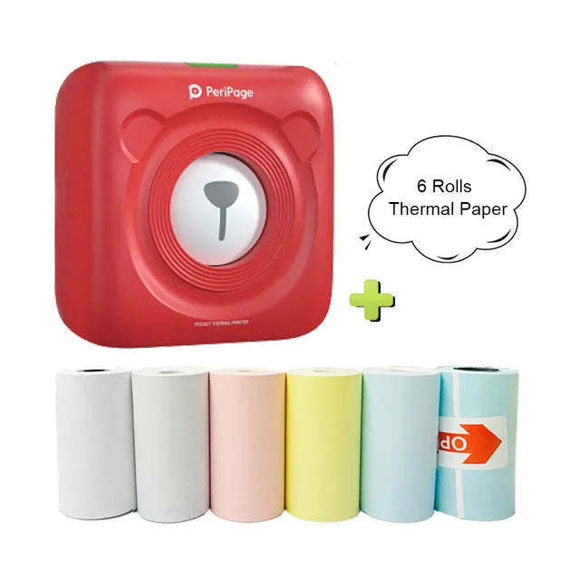 Mini Bluetooth wireless thermal printer for photos and stickers, white colour, compact size