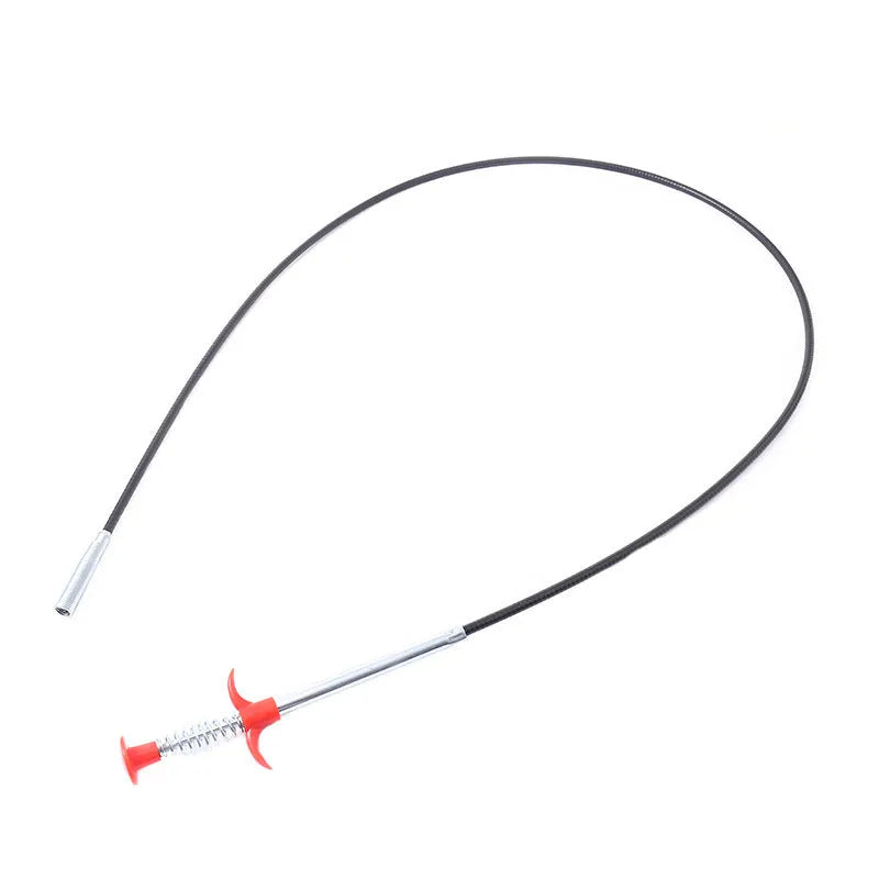 Flexible 60cm long sewer dredger spring cleaning tool with a grip handle for unblocking sink drains.
