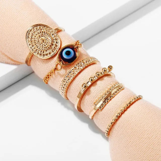 Adjustable alloy joint ring set with open cuff design, one ring in silver-tone finish