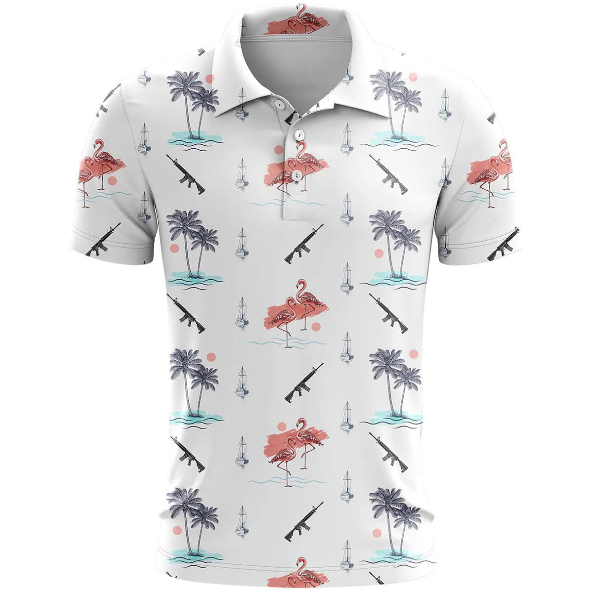 Loose-fit short-sleeve sportswear top with a 3D printed colour pattern in bird's eye cloth fabric.