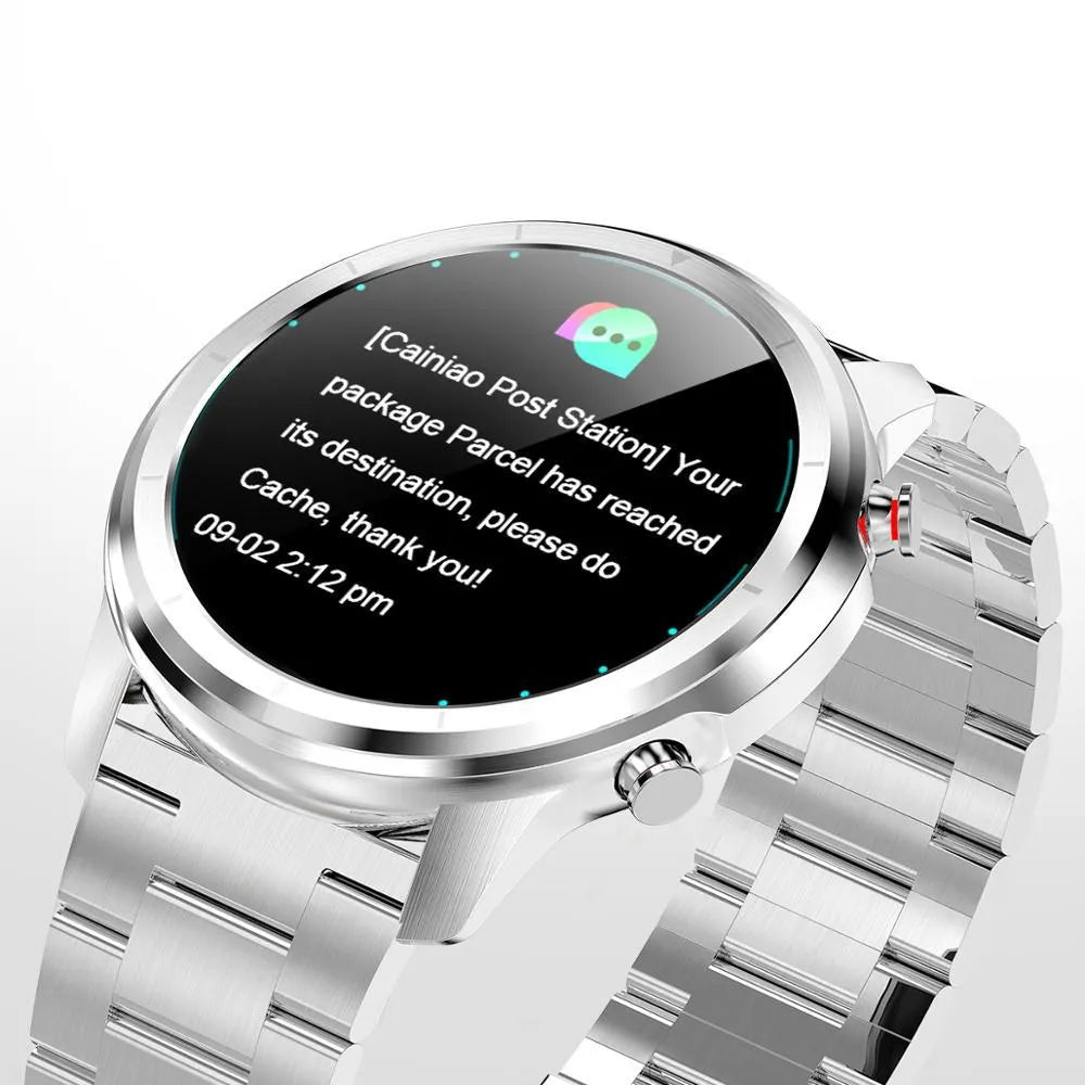 LEMFO LF26 smart bracelet with 1.3-inch screen shown in silver colour on a wrist