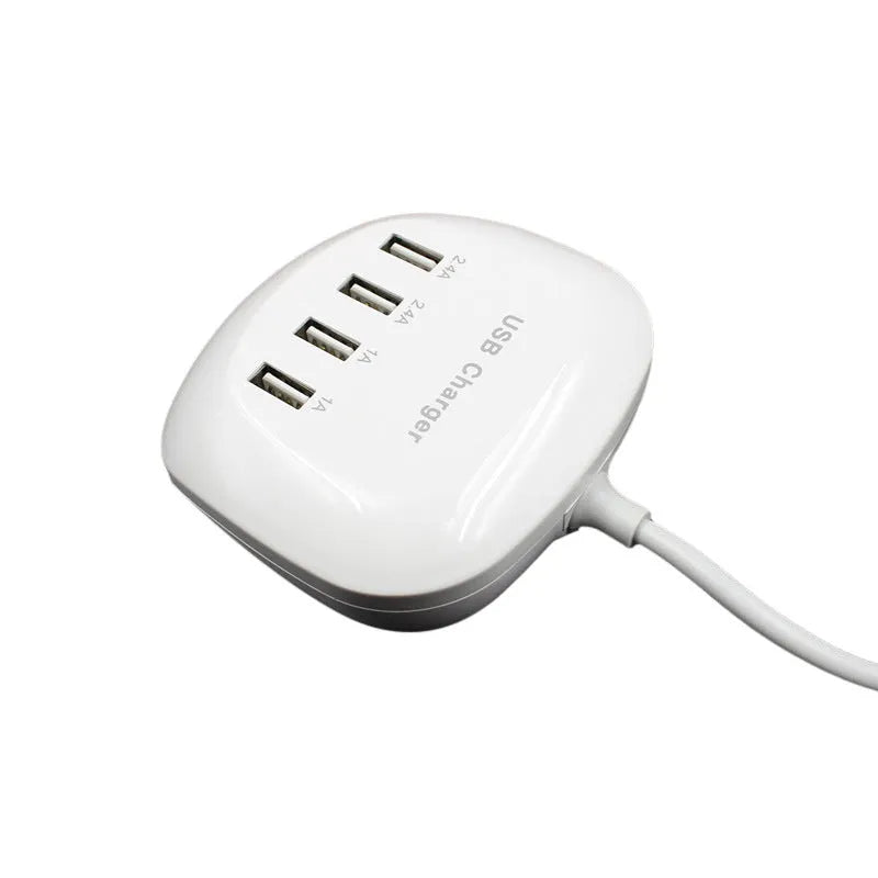 USB wall charger with EU and US plug options for mobile device charging