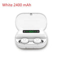 V11 Bluetooth earphone with digital display touch controls and 4000mAh charging storage box in black