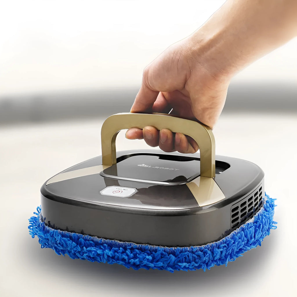 USB charging wet and dry mopping floor cleaning machine in silver gray with microfiber mop head