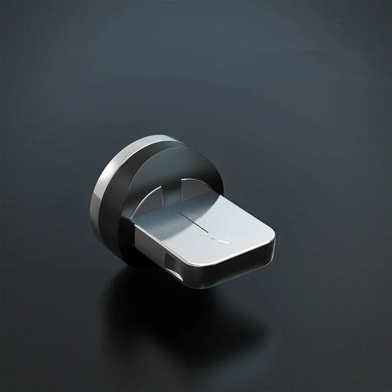 Breathing light magnetic charging cable with LED indicator, showing black 2-metre length and magnetic USB-C connector.