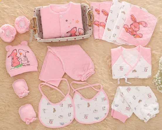 Padded baby clothes newborn set in Radish Rabbit Pink colour with multi-piece design