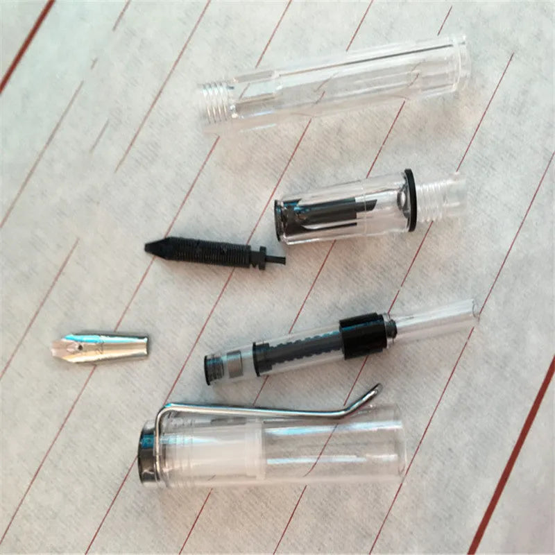 Ceramic shell parallel duckbill pen with iridium nib and rotary ink-absorbing system for calligraphy