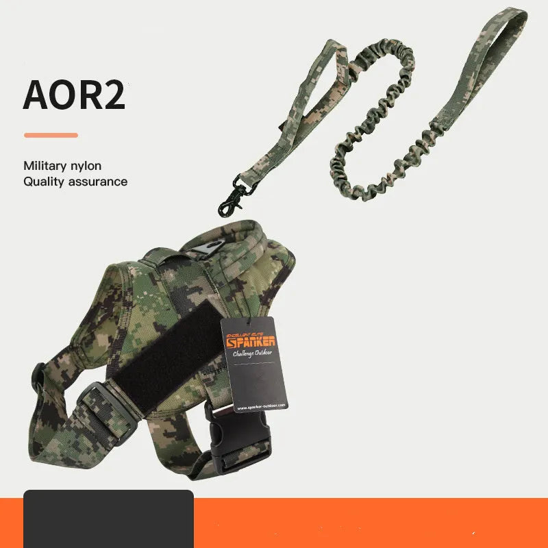 Large and medium dog harness in 1050D nylon with military webbing, UTX buckle, adjustable bust and neck, UK fit