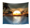 Sunset Beach Tapestry wall hanging by Pumelo Tree in polyester, three size options including 150x100cm