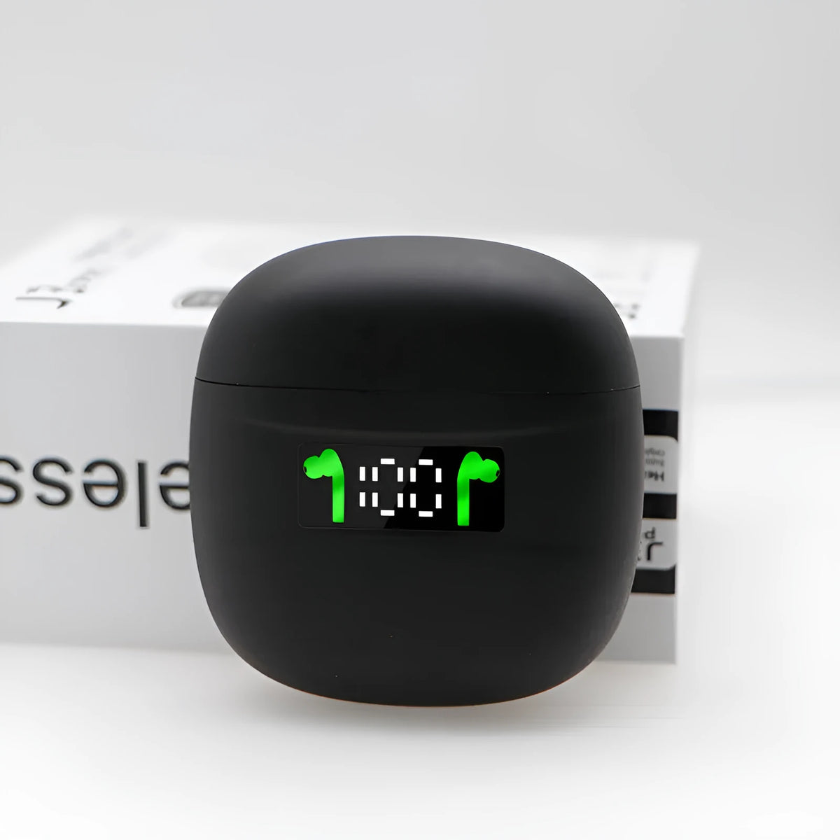 Private Bluetooth headset in black and white colour options with Bluetooth 5.0 and battery display
