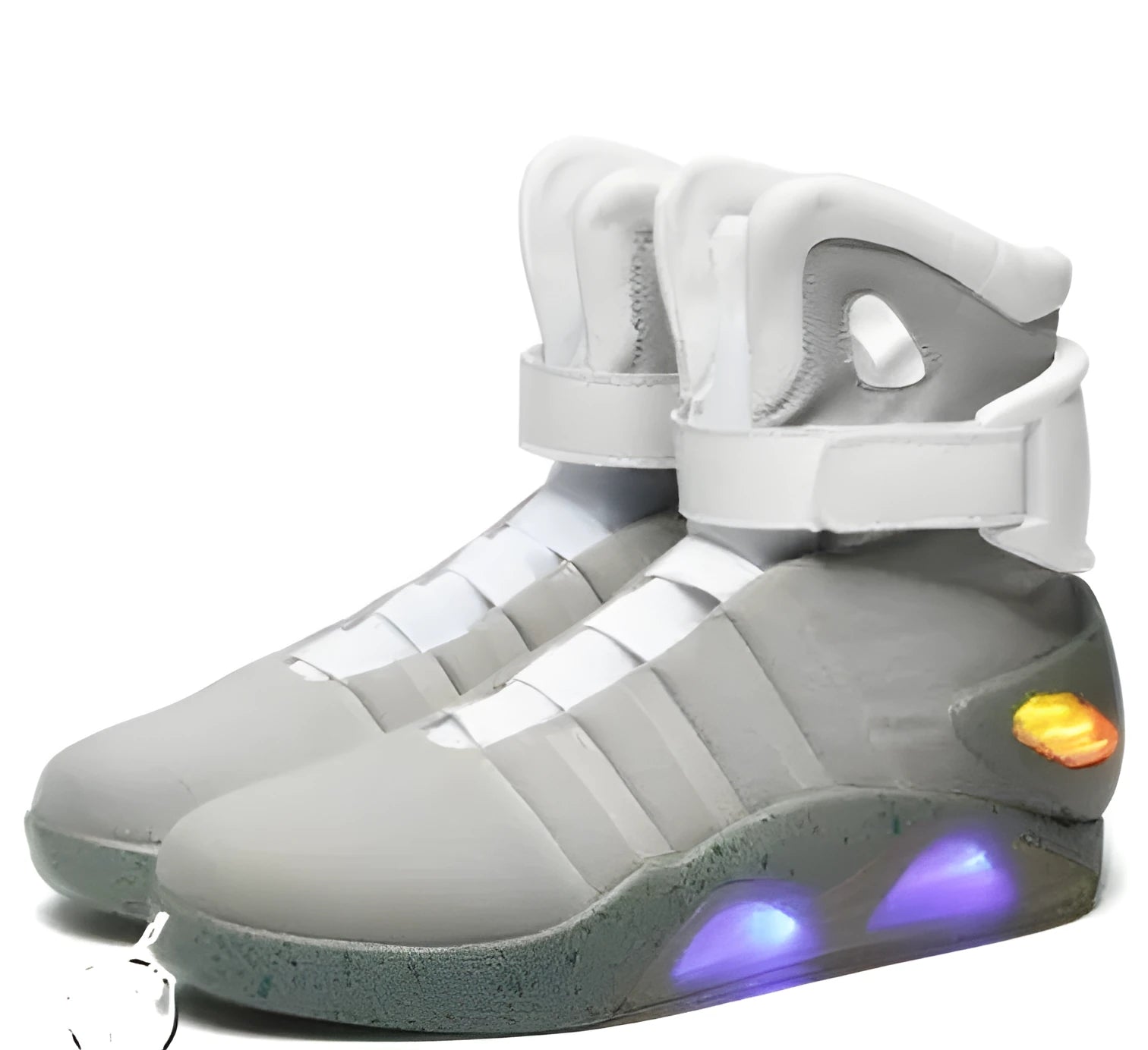 Glowing men shoes black with LED lights in sole