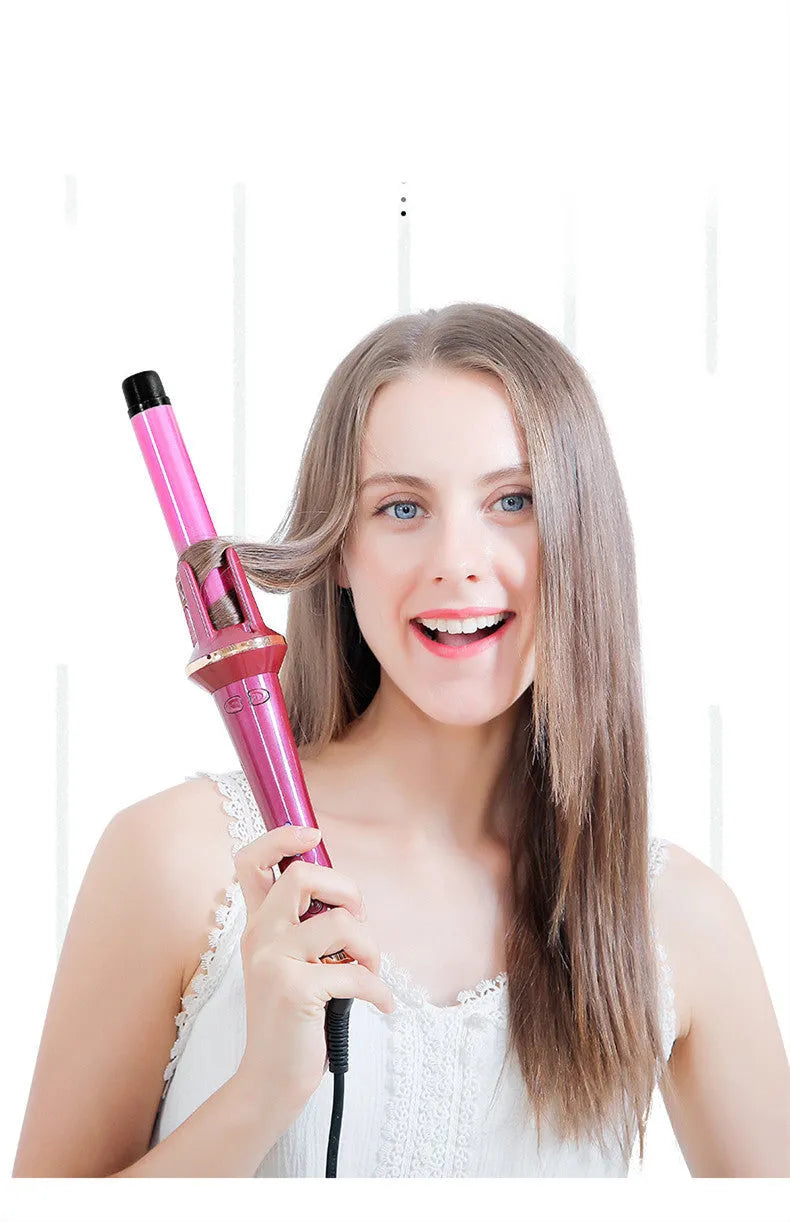 Electric hair curler with tourmaline ceramic barrel for big wave styling in white option