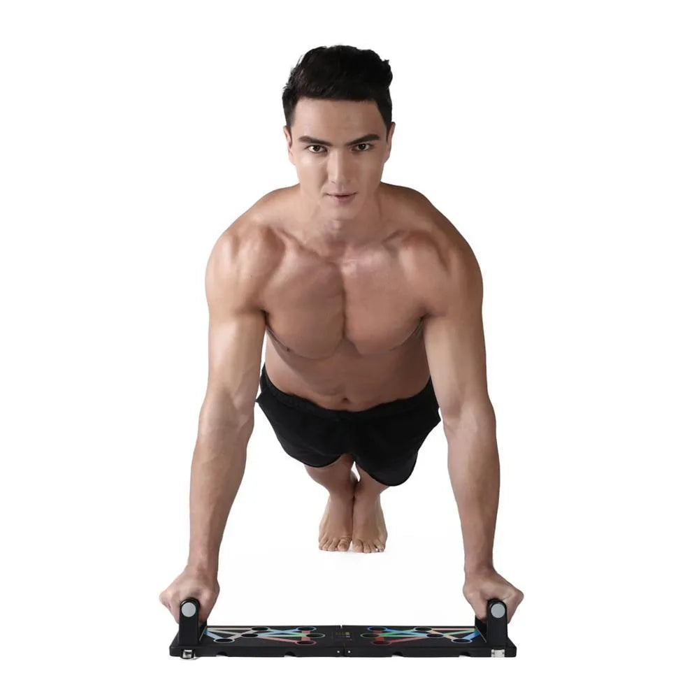 Yunmai black push-up stand with ABS construction, main body 300x180x36mm, handles 172x93x36mm