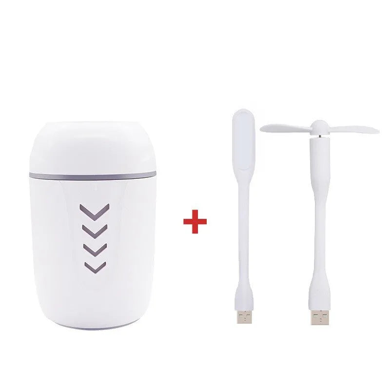 Portable car humidifier with columnar design and 200ml water capacity