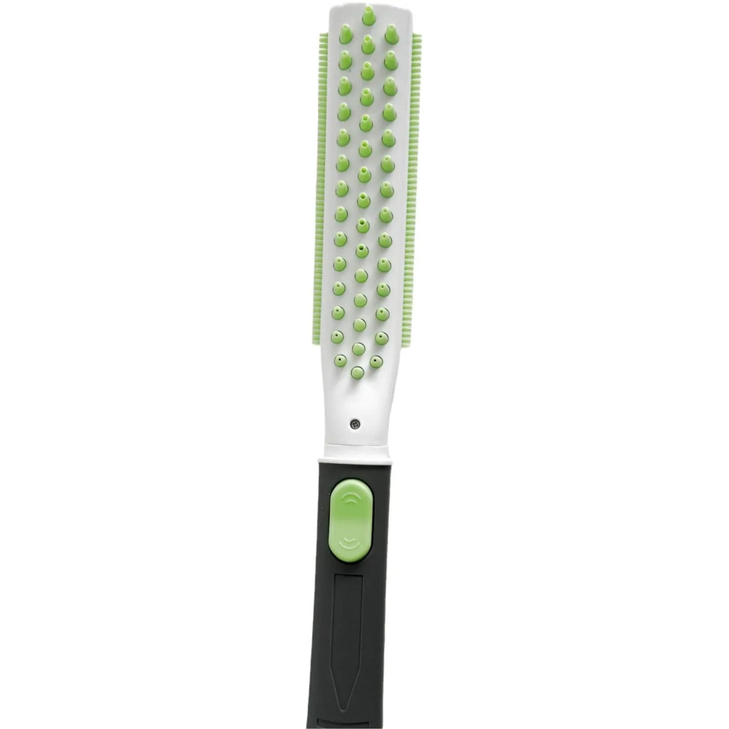Pet bathing brush showerhead for dogs with ABS plastic handle and soft bristles in blue and gray colour