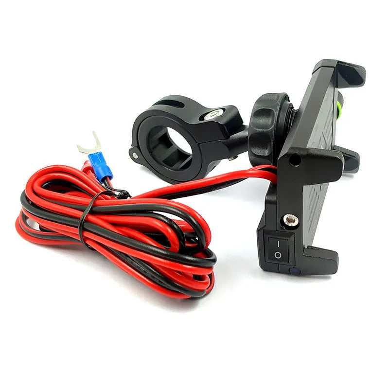 7075 aviation aluminium motorcycle phone fixing bracket in black with four-pointed eagle claw grip