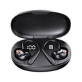 YYK-580 Bluetooth headset with digital display and ear hook design in black