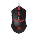 Black and red USB wired ergonomic gaming mouse with six buttons