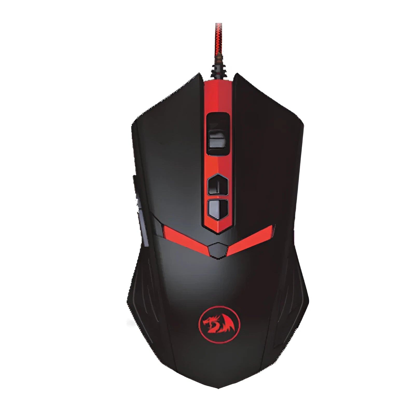 Black and red USB wired ergonomic gaming mouse with six buttons