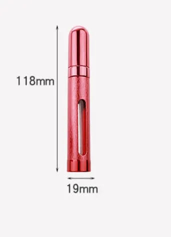 12ml aluminium travel perfume bottle with glass liner in six colour options