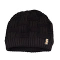 Winter bonnet knit hat in thick cable knit, turned-up hem, solid colour, fits most adults