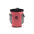 Collapsible pet travel water bottle in blue with drinking tray extended, ready for outdoor use