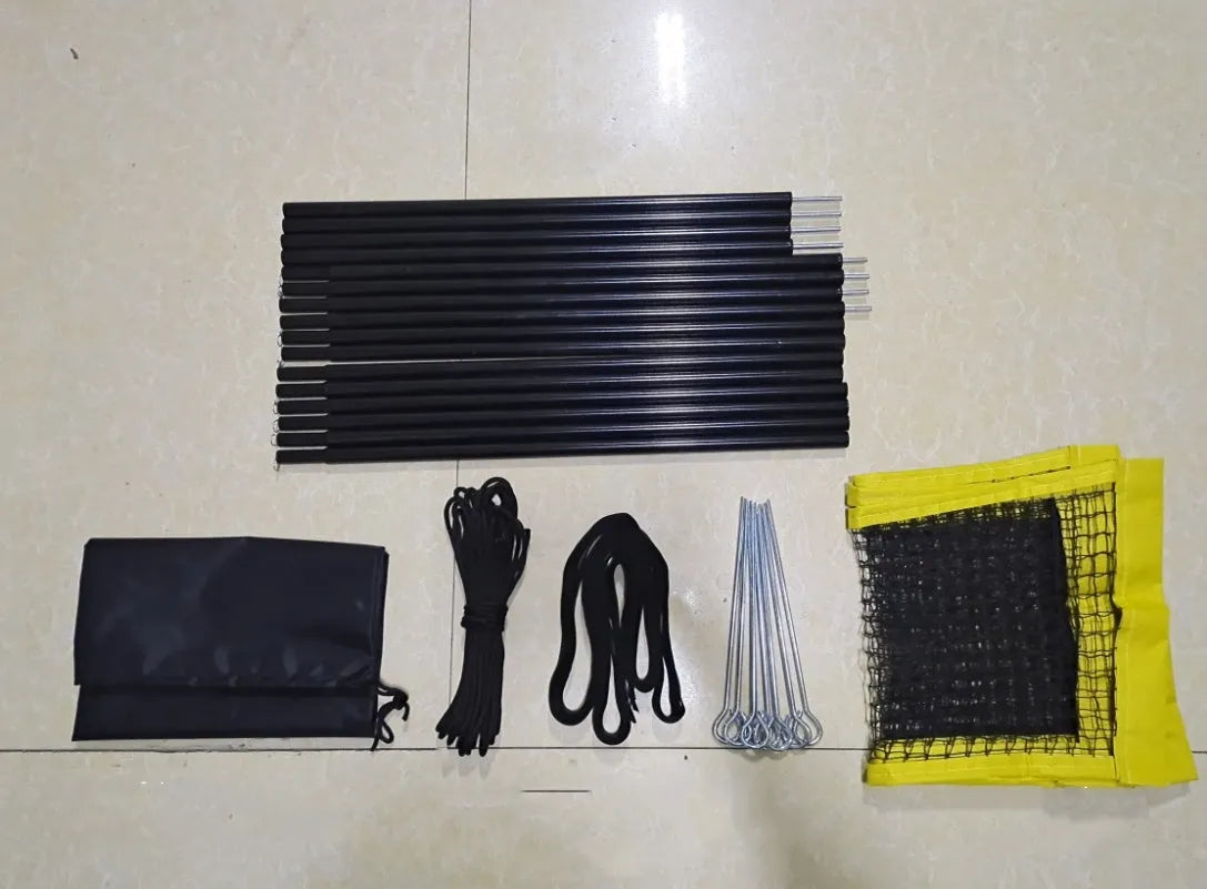 PE four sides standard volleyball net, black, 100x30cm or 150x50cm, for indoor outdoor beach use