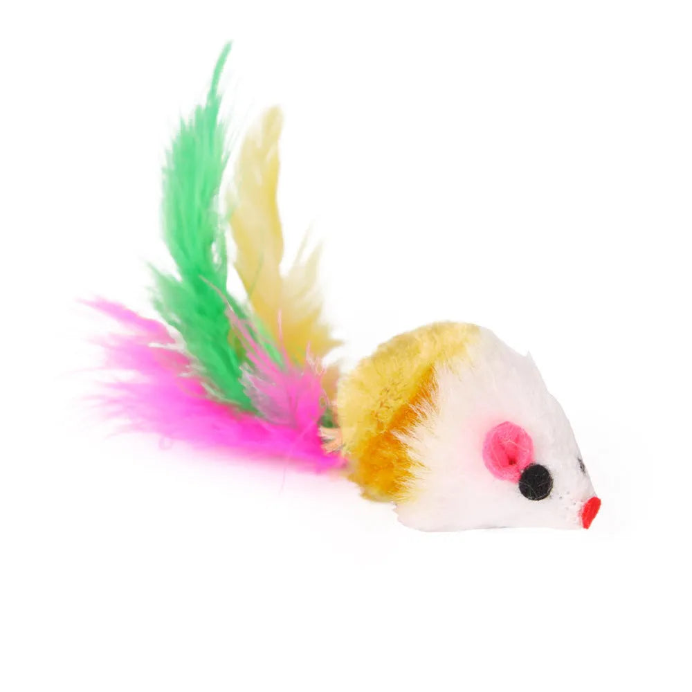Cat stick toy set with PP metal plush and feather attachments in 21 24 or 26 piece options