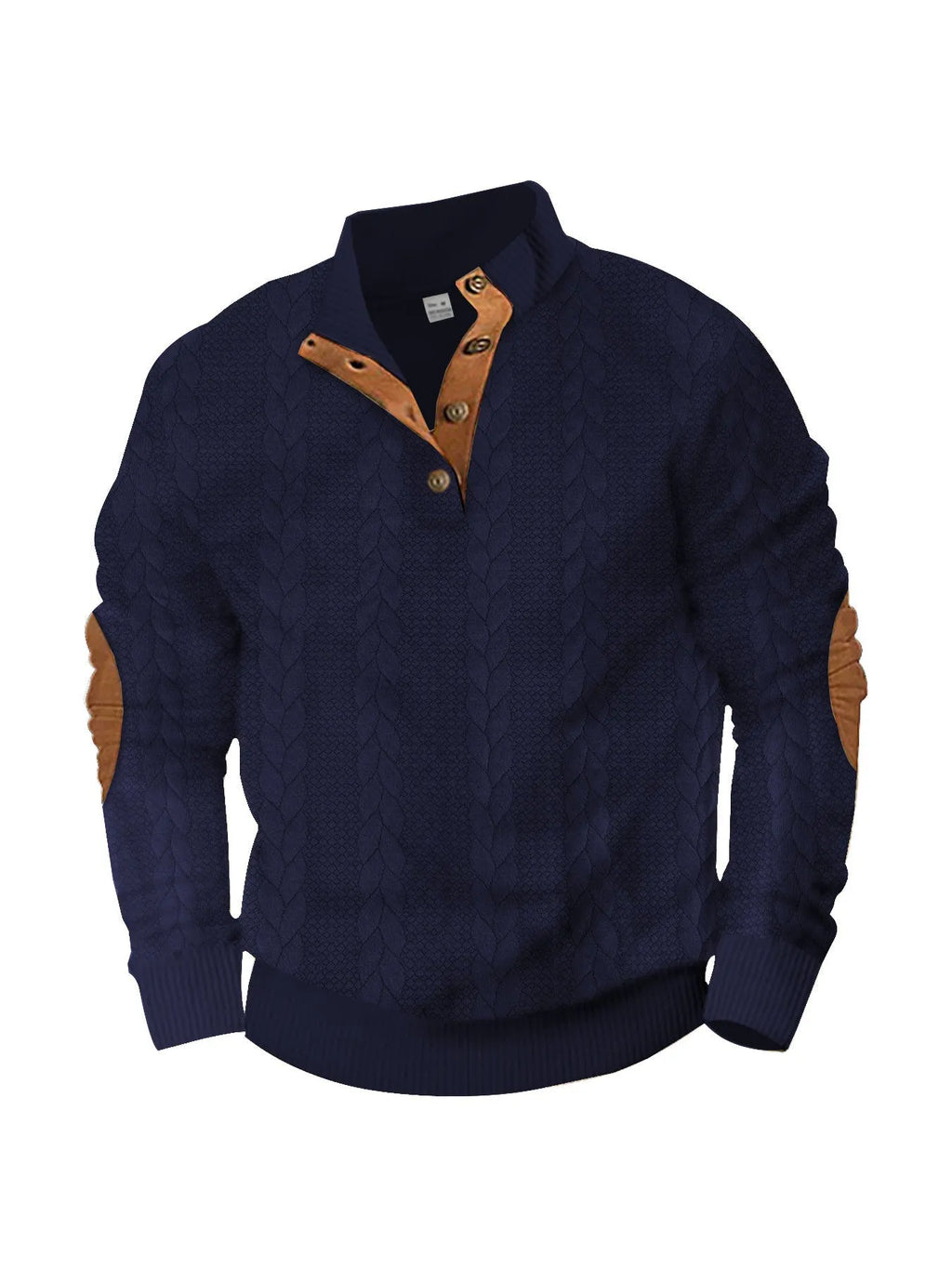 Trendy patch embroidery men's sweatshirt in solid colour, regular fit polyester casual top