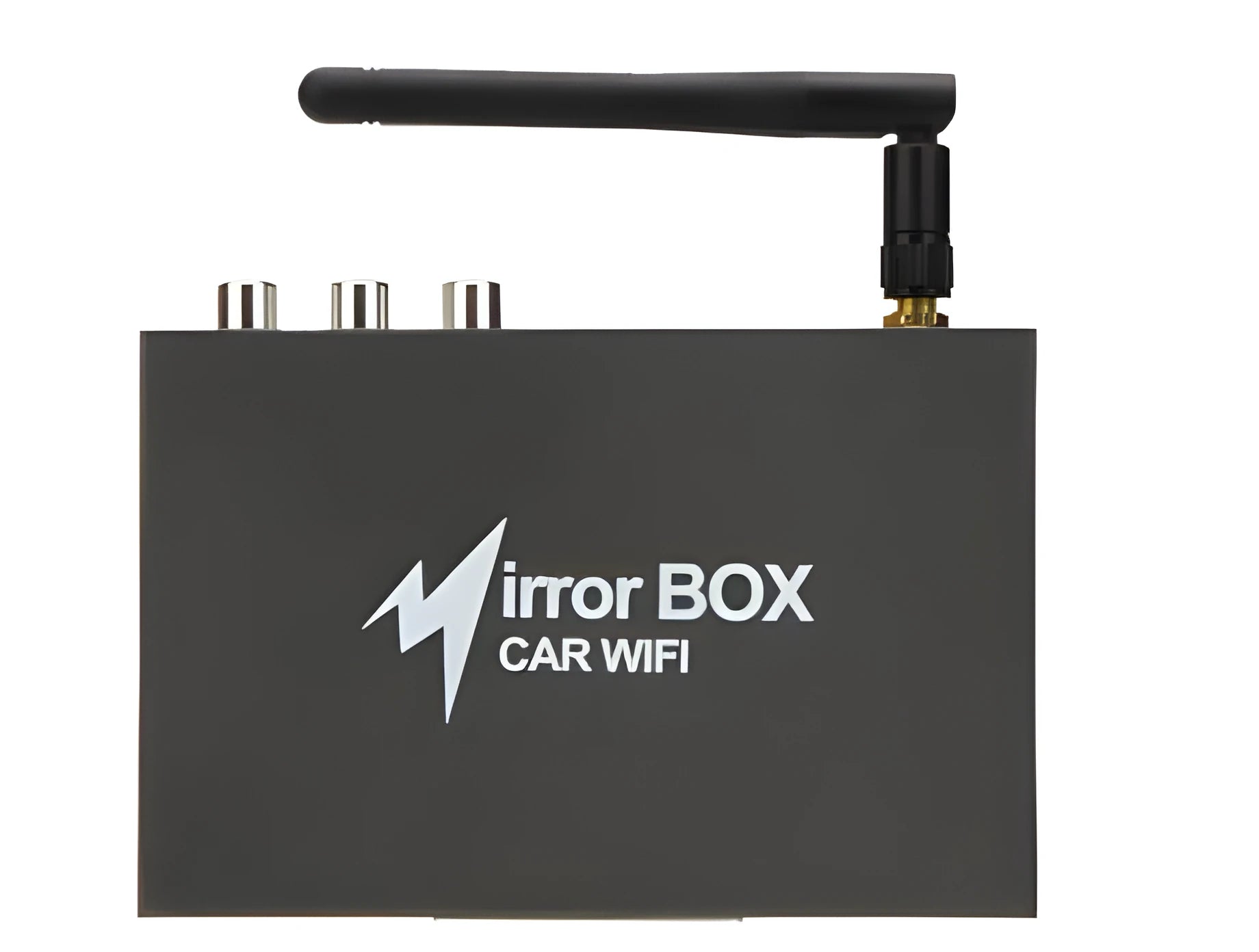 Black Car Mirror Link Box with cables and antenna for smartphone to car display mirroring
