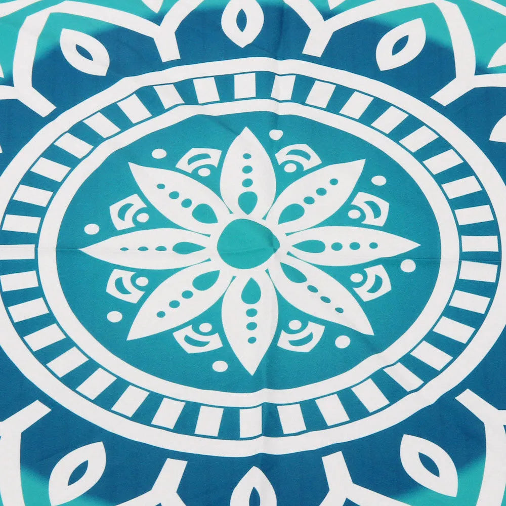 Round polyester bath towel with digital print, 150cm diameter, in style option 1
