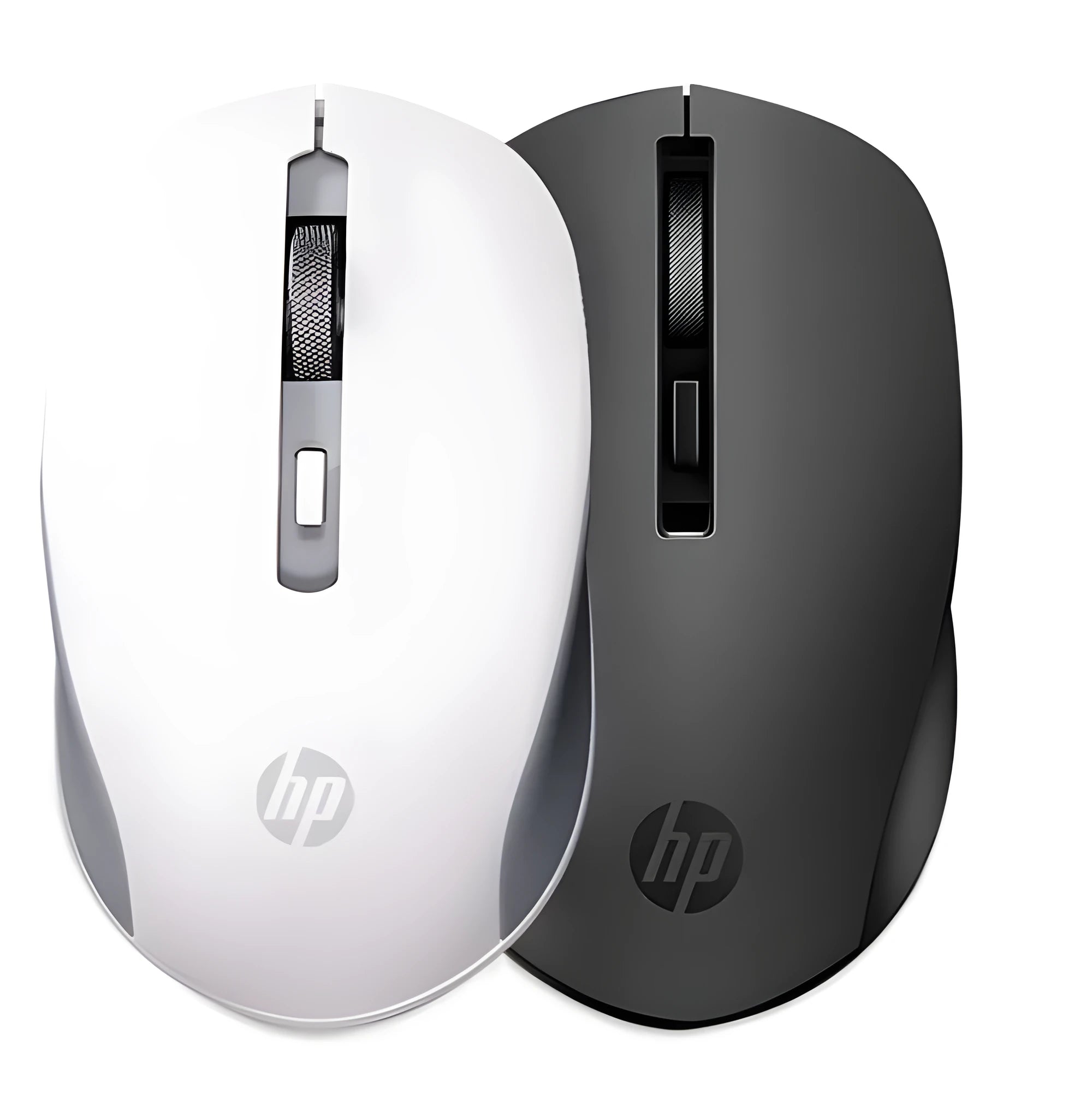 Silent wireless mouse with LED optical sensor in black colour for laptop use