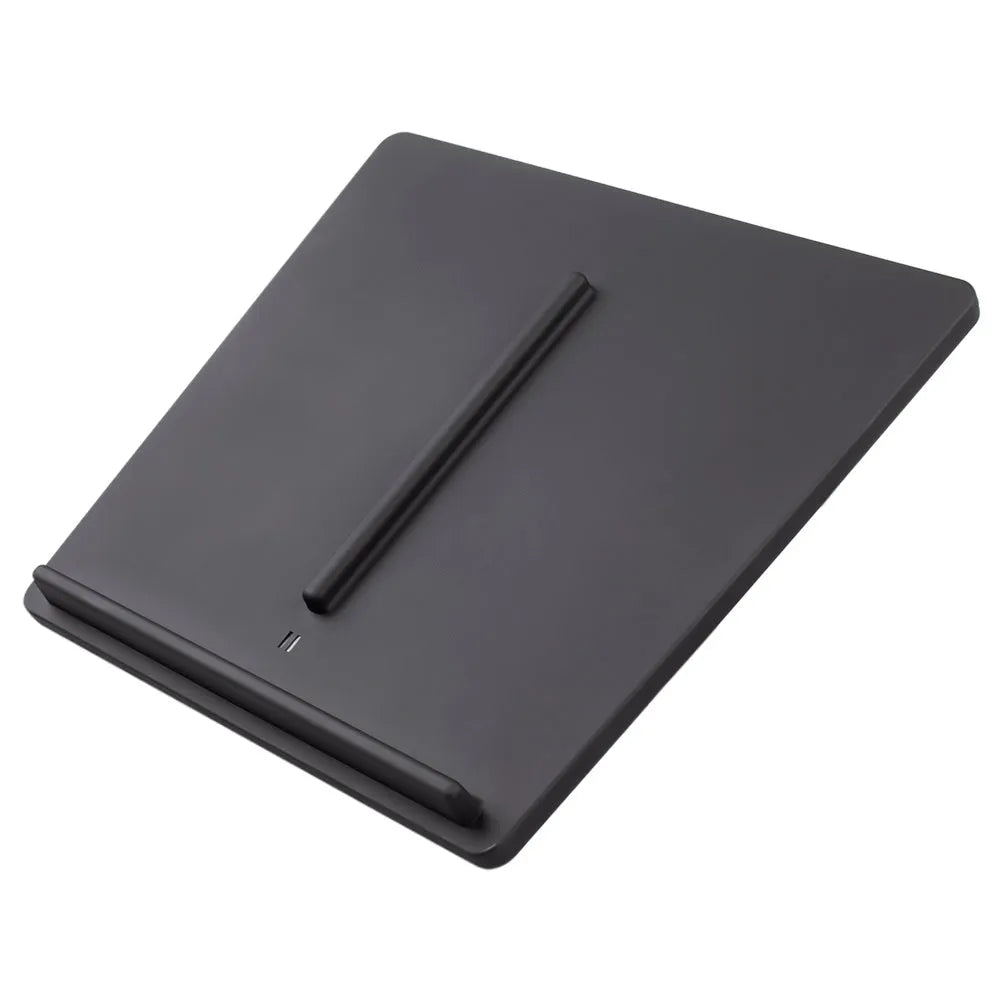 Tesla Model 3 black wireless car charger with dual coil and double separation line design, 19.2cm x 17.3cm x 1.8cm