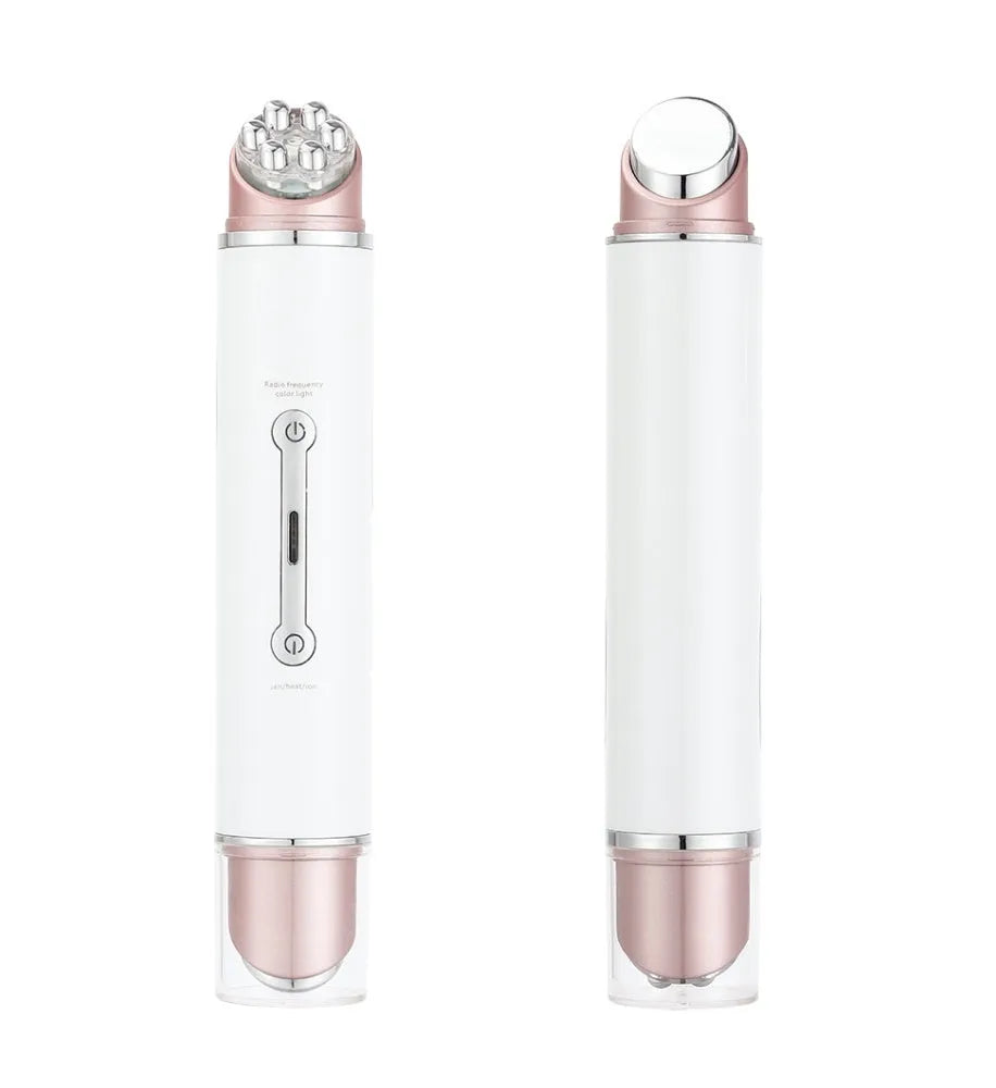 White EMS eye massager pen with 3 LED light modes for eyes, face, and neck, 3 x 19cm, 94g