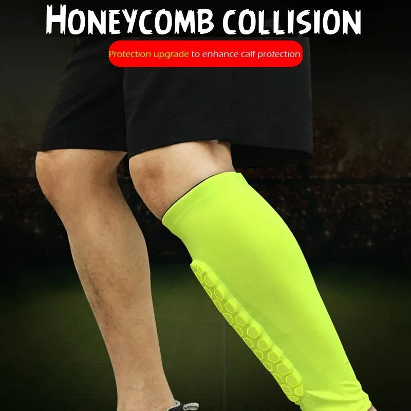 Black lycra shin guard holder with silicone band for football training adult size