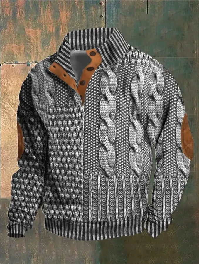 3D Digital Series printed sweatshirt with Christmas pattern on polyester fibre, loose fit, long sleeves, patch pocket